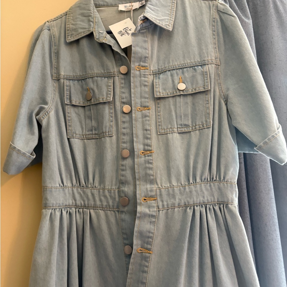 Denim Blue Button-Up Dress